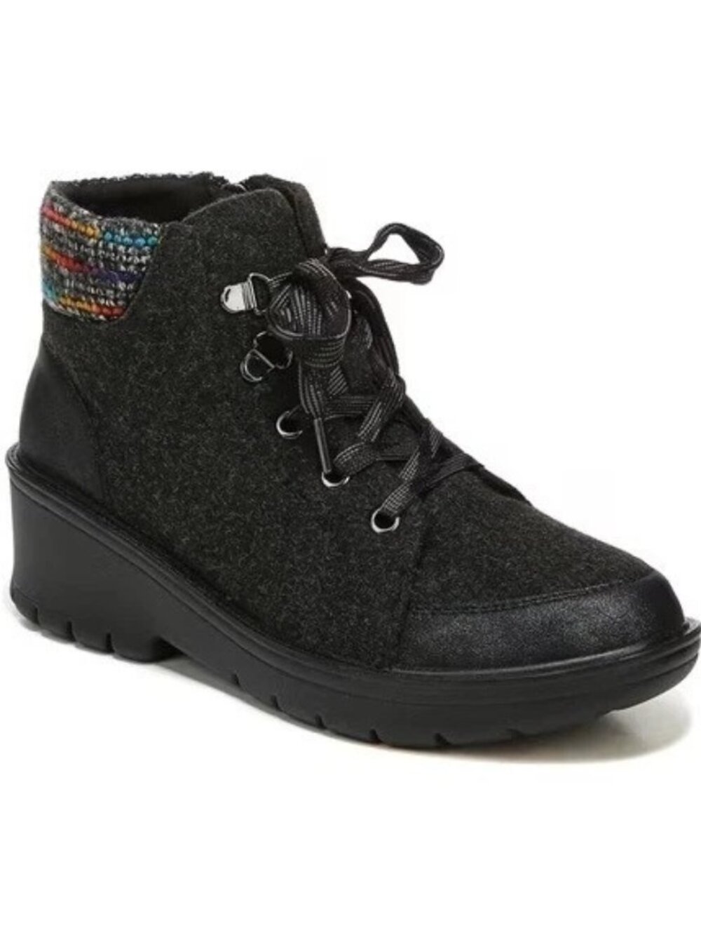 (b)	BZEES Brooklyn Side Zip Lace-up Gray Booties – Wmns 9